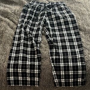 Men's Black and White Plaid Pants